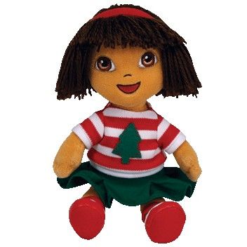 DORA the EXPLORER (HOLIDAY VERSION) TY BEANIE BABY  