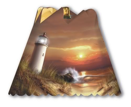   /NAUTICAL DECOR Revolving Night Light w/2 Spin Shades; Lighthouses