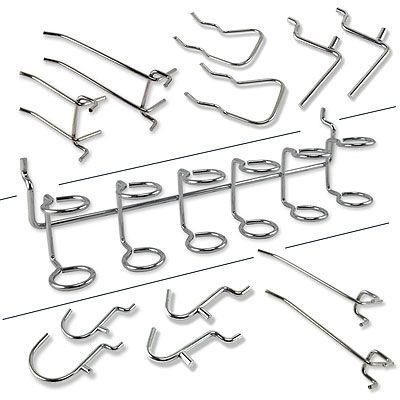 200 ASSORTED PEGBOARD HOOKS ORGANIZERS HANGERS TOOLS  