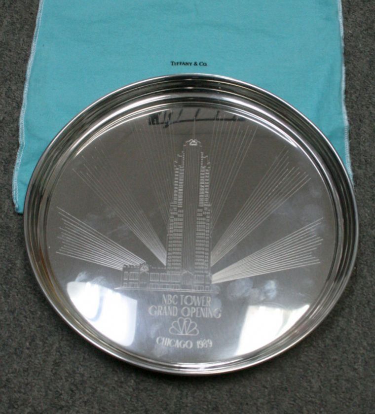 TIFFANY PEWTER TRAY BEAUTIFUL IN BOX UNUSED 10 1/4