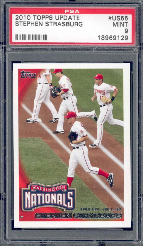 2010 topps uptdate #55 STEPHEN STRASBURG rookie PSA 9  