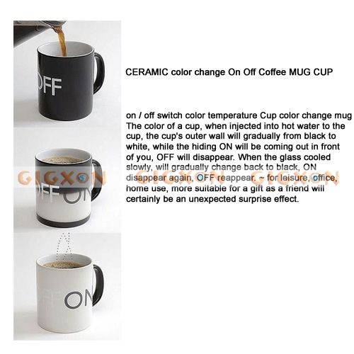 CERAMIC color change On Off Coffee MUG CUP  