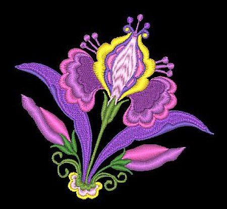 JACOBEAN FLOWERS  5 MACHINE EMBROIDERY DESIGNS (AzEB)  