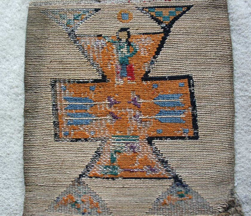   Nez Perce Pictorial Corn Husk Bag Indian & Arrow Design Idaho  