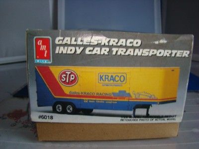 AMT GALLES KRACO INDY CAR TRANSPORTER SEMI TRUCK TRAILER MODEL KIT 