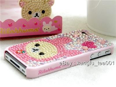 Korilakkuma Rilakkuma 3D Bling Rhinestone iPhone 4 Case  