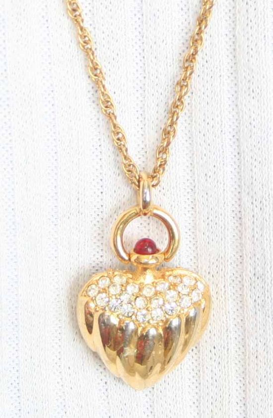 Joan Rivers 2000s Rhinestone Heart Pendant  