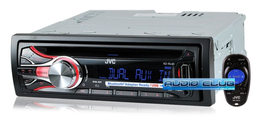 JVC KD R430 IN DASH AM/FM TUNER CD  WMA PLAYBACK RECEIVER W/ REMOTE 