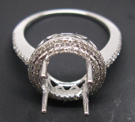 SOLID 18Kt WHITE GOLD DIAMOND SEMI MOUNT SETTING RING  