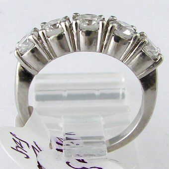 50 CT Diamond 5 Stone Ladies Band Ring Platinum  