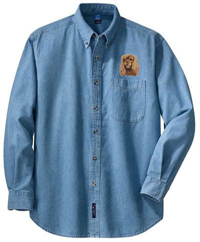 CAVALIER KING CHARLES embroidered denim shirt XS XL  