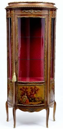 Antique French Vernis Martin Display CAbinet 1930 Paint  