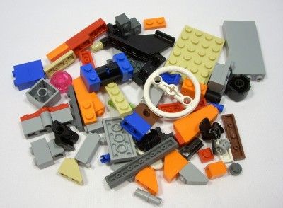   Assorted Pieces Bricks Plates Slopes Orange Gray Blue Yellow Red Tan