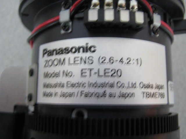 Panasonic ET LE20 Zoom Projector Lens PT L750/L785U  