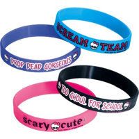 Monster High Party Favors Rubber Bracelets 4ct  