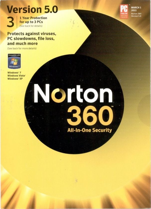 Norton 360 Version 5 / 5.0 All In One RETAIL 3 PCs  