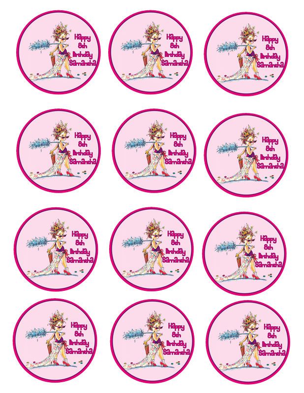 FANCY NANCY Edible Cupcake Image Party Favor Supply  