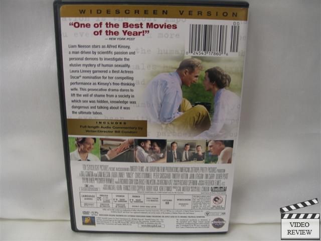 Kinsey DVD WS Liam Neeson Laura Linney Chris ODonnell 024543178606 