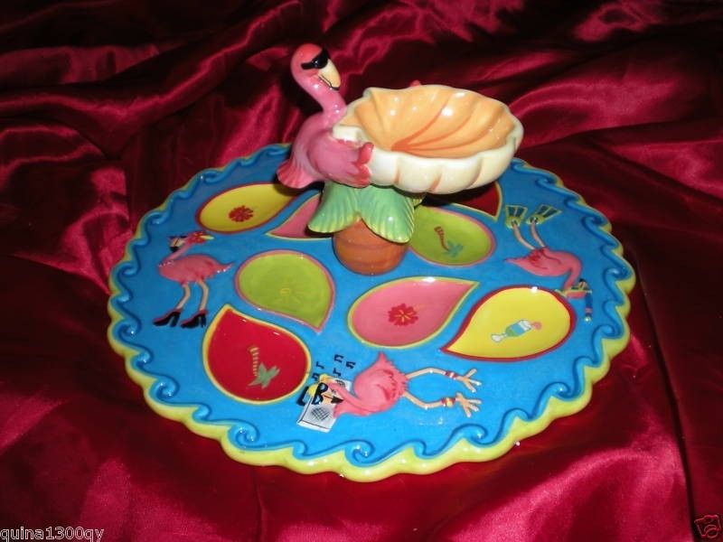 PINK FLAMINGO OYSTER, DEVILED EGGS, PARTY SERVING PLATE  