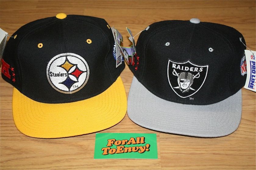 Vintage LA Raiders OR Pittsburgh Steelers Starter FITTED hat NWT 90s 