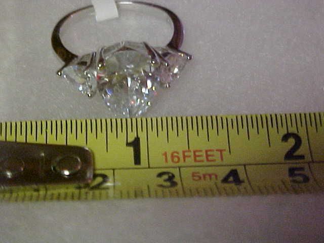 PREMIER CHIC PASSION .925 STERLING SILVER PEAR CUT 6 CARAT WT CZ 