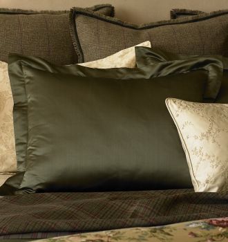 NEW RALPH LAUREN ~Adriana SILK EURO PILLOW SHAM *Olive 028828599797 