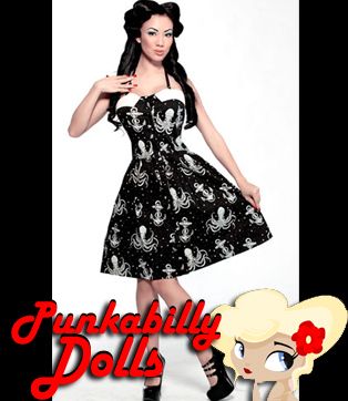 Sexy Punk Pinup Rockabilly Anchor Dress  