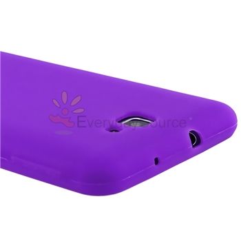 Silicone Case Cover for Samsung Galaxy Note GT N7000 + LCD, Purple 