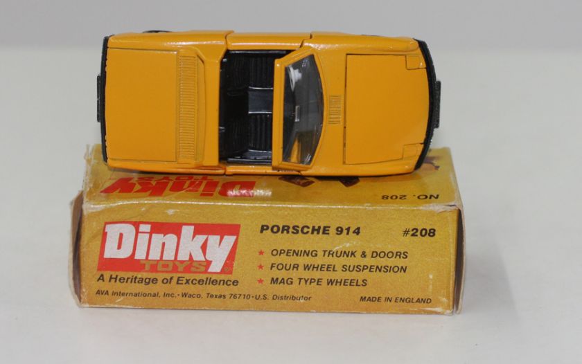 DINKY TOYS 208 VW PORSCHE 914 EXPORT LAST ISSUE AVA TEXAS BRIGHT 