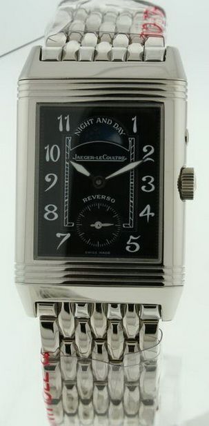 JAEGER LeCOULTRE REVERSO DUO MENS WHITE GOLD WATCH   