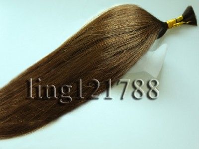 20 HUMAN HAIR HAIRCUT MEDIUM BROWN #4 PONY TAIL  