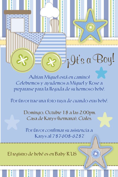 Adorable Custom Baby Shower Invitations   5x7 size  