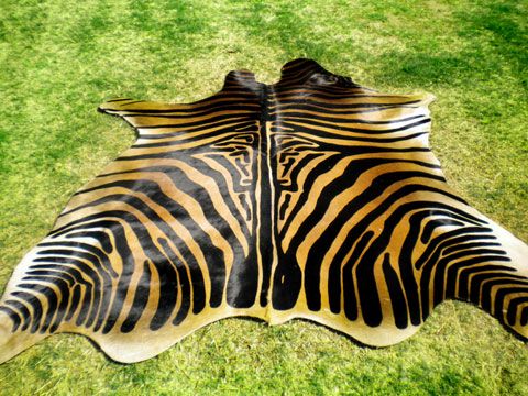 ZEBRA Print/Printed COWHIDE SKIN Rug COW HIDE DC3185  